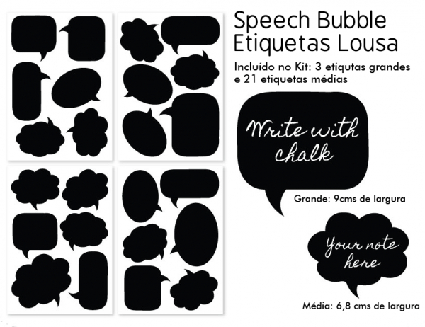 Kit Etiqueta Lousa Speech Bubble