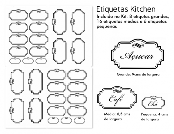 Kit Etiqueta Kitchen Transparente
