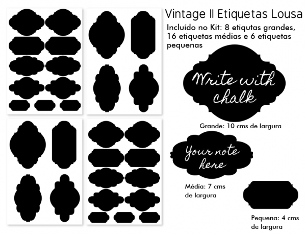 Kit Etiqueta Lousa Vintage II