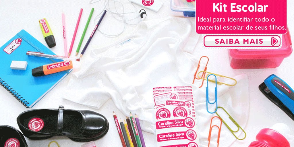 Kit de Etiquetas Escolares Personalizadas à Prova D’água